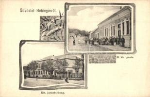 Belényes, Beius; Posta és Járásbíróság, kiadja Wagner Vilmos / post office and court, Art Nouveau