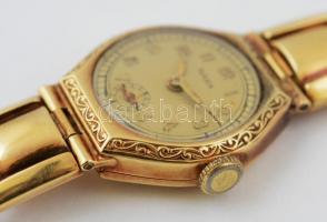 Antik arany (AU.) 14 K Raxa női karóra, jelzett, működik, másodpermutatós, jó állapotban, bruttó: 18...