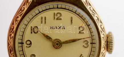 Antik arany (AU.) 14 K Raxa női karóra, jelzett, működik, másodpermutatós, jó állapotban, bruttó: 18...