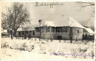 1938 Őraljaboldogfalva, Boldogfalva, Santamarie-Orlea; kúria télen / villa in winter, photo (fl)