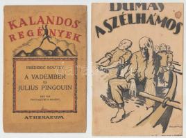cca 1920-1950 9 db régi könyvborító, részben jelzettek