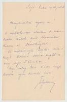1906 gróf Tisza István (1861-1918) saját kézzel írt levele Szél Kálmán református esperesnek (1838-1928) egyházi ügyben