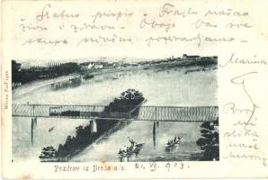 Bród, Slavonski Brod; Száva vasúti híd, vonat, kiadja Wittwe Paul / railway bridge, train