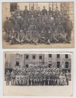 cca 1914-1945 Katonák csoportképe, 2 db fotólap, 9x14 cm