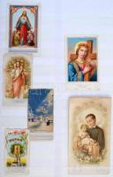 cca 1889-1944 80 db különféle szentkép, köztük csipkések és lithok is, berakóba rendezve