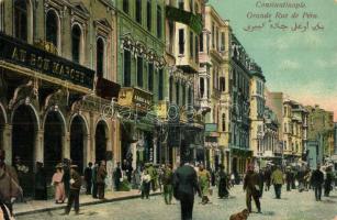 Constantinople, Istanbul; Grande Rue de Péra / street, shops (EB)