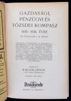 Gazdasági, pénzügyi és tőzsdei kompasz 1935-1936. évre. XI. évfolyam I.II. kötet. Szerkeszti: Kallós...