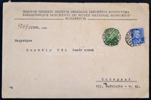 1939 Bp., A Magyar Nemzeti Múzeum Országos Széchenyi-Könyvtárának köszönőlevele Borbély Pálhoz az ál...