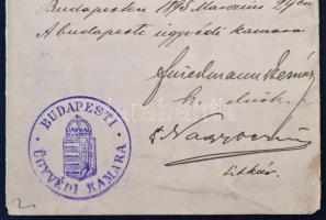 1895 Bp., Az ügyvédi kamara által joggyakornok számára kiadott végzés