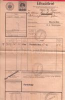1916 4 db osztrák vasúti fuvarlevél