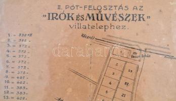 cca 1900 II. Pót felosztás az "Írók és Művészek" villatelephez, tervrajz, 29x21 cm