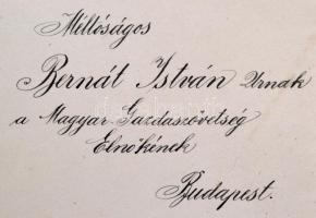 1921 Bp., A Földtani Intézet igazgatóság által küldött üdvözlőlevél