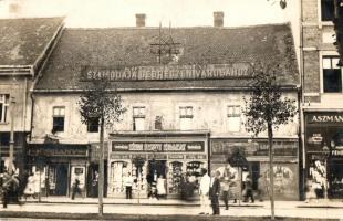 ~1920 Debrecen, Kovács Aladár Szállodája Debrecen városához, Dohány áruház, Kékre Festett Kirakat, Haggenmacher sörkülönlegességek üzlete, Aszmann üzlete, Jóna Júlia photo