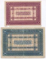 Olaszország / Velence / Osztrák-magyar megszállás 1918. 5c + 10c + 1L + 10L + Olaszország 1982. 1000...