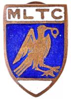 ~1930. MLTC (Mátyásföldi Lawn Tennis Club) zománcozott gomblyukjelvény, ARKANZAS BP. VÁCI ÚT 20 gyártói jelzéssel (12,5x18mm) T:2