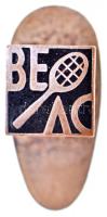 ~1930-1940. BEAC (Budapesti Egyetemi Atlétikai Club) E zománcozott gomblyukjelvény, JEROU. BP. VÁCI UTCA 39 gyártói jelzéssel, Jerouschek rövidítve (9x19mm) T:2