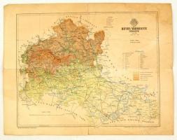 cca 1910 Heves vármegye térképe, 1:430.000, tervezte Gönczy Pál, Posner Lajos és Fia, a hajtások mentén kisebb szakadásokkal, kissé foltos, 25x31 cm.