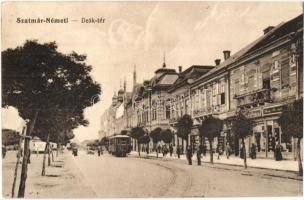 Szatmárnémeti, Satu Mare; Deák tér, villamos / square, tram