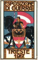 1917 Esposizione di Guerra Trieste / war exposition, art postcard (EB)