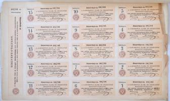 Budapest 1895. "Kancer-féle Ólom- és Ónárúgyár Részvénytársaság" részvénye 100Ft-ról (200K...