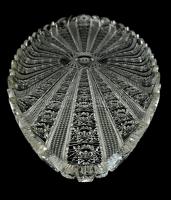 Ólomkristály tálca, aprólékosan csiszolt, hibátlan, 53×20 cm