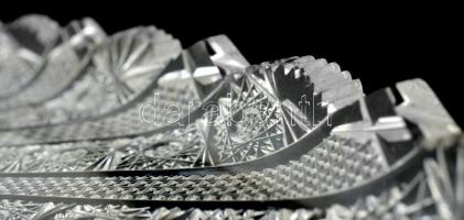 Ólomkristály tálca, aprólékosan csiszolt, hibátlan, 53×20 cm