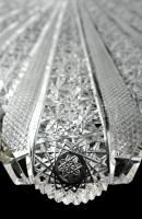 Ólomkristály tálca, aprólékosan csiszolt, hibátlan, 53×20 cm