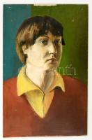 Medveczky jelzéssel: Női portré. Olaj, farost, 56×37 cm