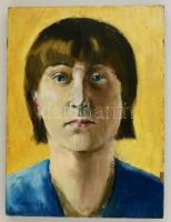 Medveczky jelzéssel: Női portré. Olaj, farost, 40×30 cm
