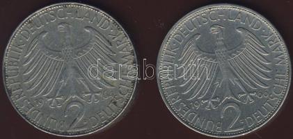 NSZK 1964. 2DM "Max Planck" + 1966. G 2 DM "Max Planck" T:2/3