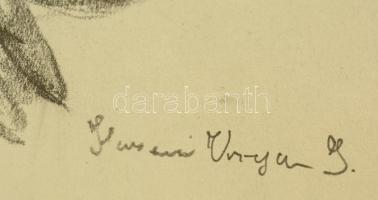 Ilosvai jelzéssel: Gondolkodó. Vázlat rajz, ceruza, papír, 38×20 cm