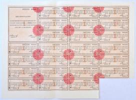 Budapest 1921. "Lloyd Bank Részvénytársaság" részvénye 400K-ról, magyar és német nyelven, ...