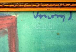 Vaszary jelzéssel: Bóbiskoló lány. Akvarell, papír, üvegezett keretben,  26×48 cm