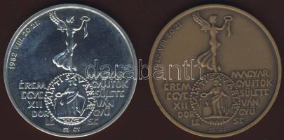 1982. "MÉE-Marcus Aurelius" érempár matt Br + Ag 34,77g T:1