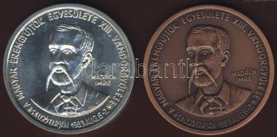 1983. "MÉE-Madách Imre" érempár matt Br + Ag 34,67g T:BU