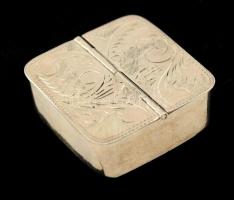 Ezüst(Ag) gyógyszeres dobozka, jelzett, 3×3×1 cm, nettó: 14,6 g