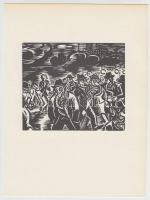 Frans Masereel (1889-1972): Maszkabál. Fametszet, papír, jelzett a metszeten, 11×13 cm