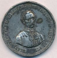 1861. "Széki Gróf Teleki László halálának emlékéül" Sn emlékérem (41mm) T:2-,3 ph., oxidáció  Hungary 1861. "Count László Teleki IV de Szék" Sn commemorative medallion (41mm) C:VF,F edge error, corrosion