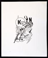 Kassák Lajos (1887-1967): Borítóterv. Szitanyomat, papír, jelzés nélkül. Megjelent a Pesti Műhely ki...
