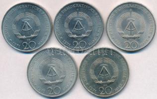 NDK 1971A 20M "Ernst Thälmann" (5x) T:2 
GDR 1971A 20 Mark "Ernst Thälmann" (5x...