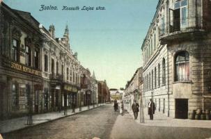 Zsolna, Zilina; Kossuth Lajos utca, Scheer Bertalan és Társa üzlete, kiadja Buxbaum József (EK)
