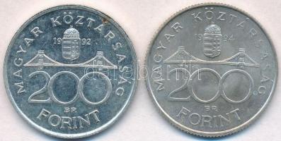1992. 200Ft Ag "MNB" + 1994. 200Ft Ag Deák T:2 egyiken fo.
Adamo F13, F13.1