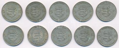 1947. 5Ft Ag "Kossuth" (10x) T:2-,3 patina