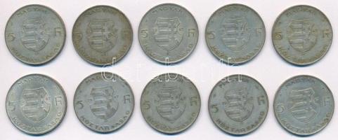 1947. 5Ft Ag "Kossuth" (10x) T:2-,3 patina