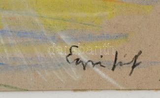 Egry jelzéssel: Badacsony. Vegyes technika, papír, 25×40 cm