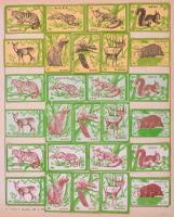 194+162 db gyufacímke, állat sorozat ill vegyes, felragasztva