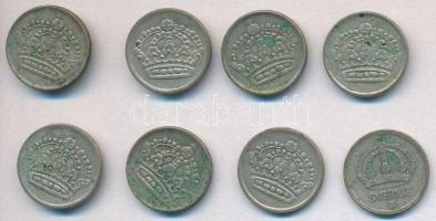 Svédország 1947TS-1962U 10ö Ag (8xklf) T:2,2- patina Sweden 1947TS-1962U 10 Ore Ag (8xdiff) C:XF,VF patina