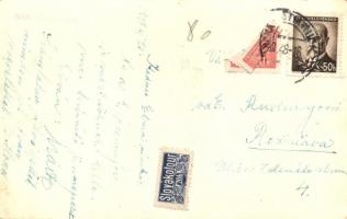 1948 Selmecbánya, Banská Stiavnica; utcakép templomokkal / street view with churches, S. Protopopov ...