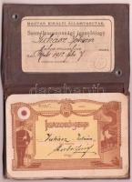 1912-1916 Igazolvány a személyazonosság igazolására és személyzeti jegy váltására alkalmazottak rész...