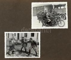 1930-1940 Fotóalbum,  57 db többségében katonai fotókkal, néhány családi fotóval, többségében csopor...